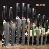 9 Delige Professionele Messen set – Koksmessen - Japanse messen Chefs Knife handgemaakt Whetstone geslepen