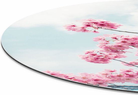 Cercle Mural Artaza Dibond - Arbre Fleur Rose - Fleurs - Ø 90 cm - Groot - Cercle Mural - Tableau Rond - Pour Intérieur et Extérieur