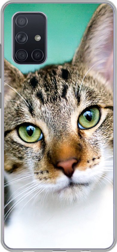 Coque Samsung Galaxy A51 5G - Chat - Portrait - Yeux - Coque de téléphone en Siliconen