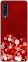 Geschikt voor Samsung Galaxy A50 hoesje - Rood - Design - abstract - Licht - Siliconen Telefoonhoesje