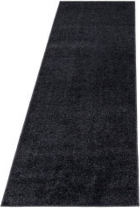 Tante Sandalen condoom Loper Laag polig tapijt in de kleur antraciet/zwart | bol.com