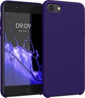 kwmobile telefoonhoesje voor Apple iPhone SE (2022) / SE (2020) / 8 / 7 - Hoesje met siliconen coating - Smartphone case in fluweel blauw