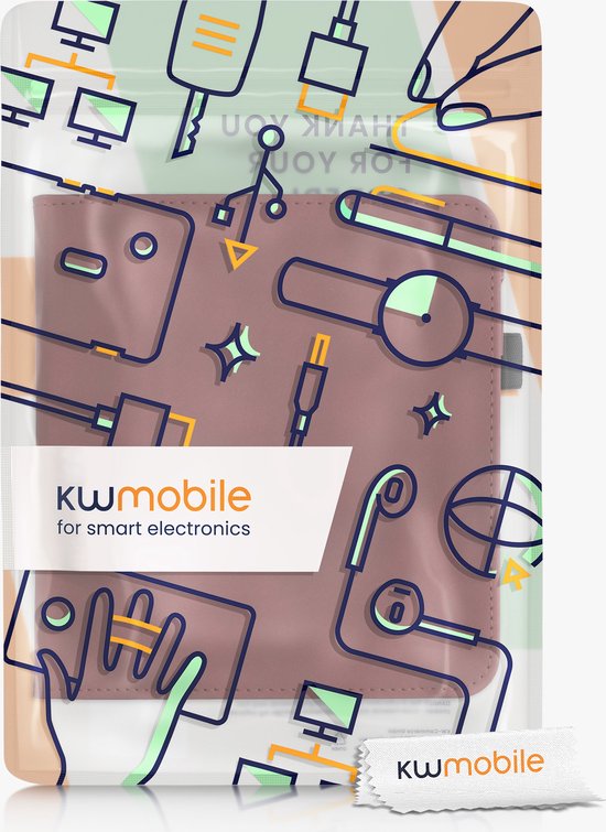 kwmobile e-reader hoesje geschikt voor Kobo Libra 2 hoes - E reader flip case van kunstleer - Ereader cover met stand - In donkerrood van kwmobile — afbeelding 5