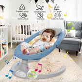 Kimbosmart Baby schommelstoeltjes - babyschommel - wipstoeltje - 5 schommelsnelheden - met speeltjes en klamboe - 65 x 65 x 71.5cm - Blauw - Outlet