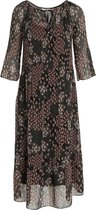 Cassis Dames Lange jurk met plissé-effect en bloemenprint - Jurk - Maat 44