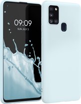 kwmobile telefoonhoesje voor Samsung Galaxy A21s - Hoesje voor smartphone - Back cover in pastelblauw