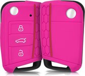 kwmobile autosleutel hoesje voor VW Golf 7 MK7 3-knops autosleutel - Autosleutel behuizing in roze