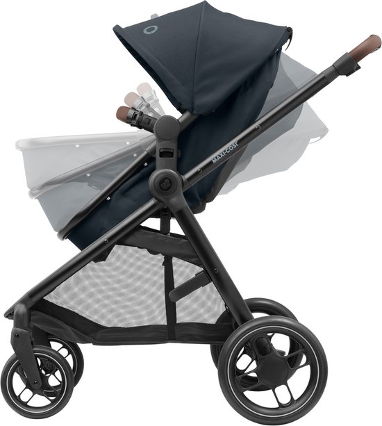 Maxi-Cosi Zelia³ kinderwagen - Essential Graphite (zwart frame + bruin leer)