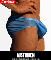 Austinbem Sexy zwembroek - soepel - iets doorschijnend - lichtblauw