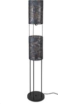 Crea Vloerlamp woonkamer/slaapkamer  2L armor tube / Zwart bruin - Industrieel Design vloerlampen - Stalamp - Staande lamp
