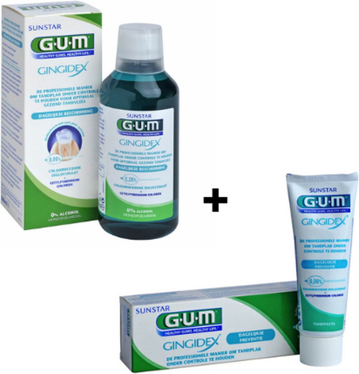 Goedkoopste GUM Gingidex 0.06 Chloorhexidine Mondspoeling Tandpasta