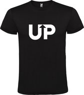 Zwart T shirt met  " UP " logo print Wit  size XXL