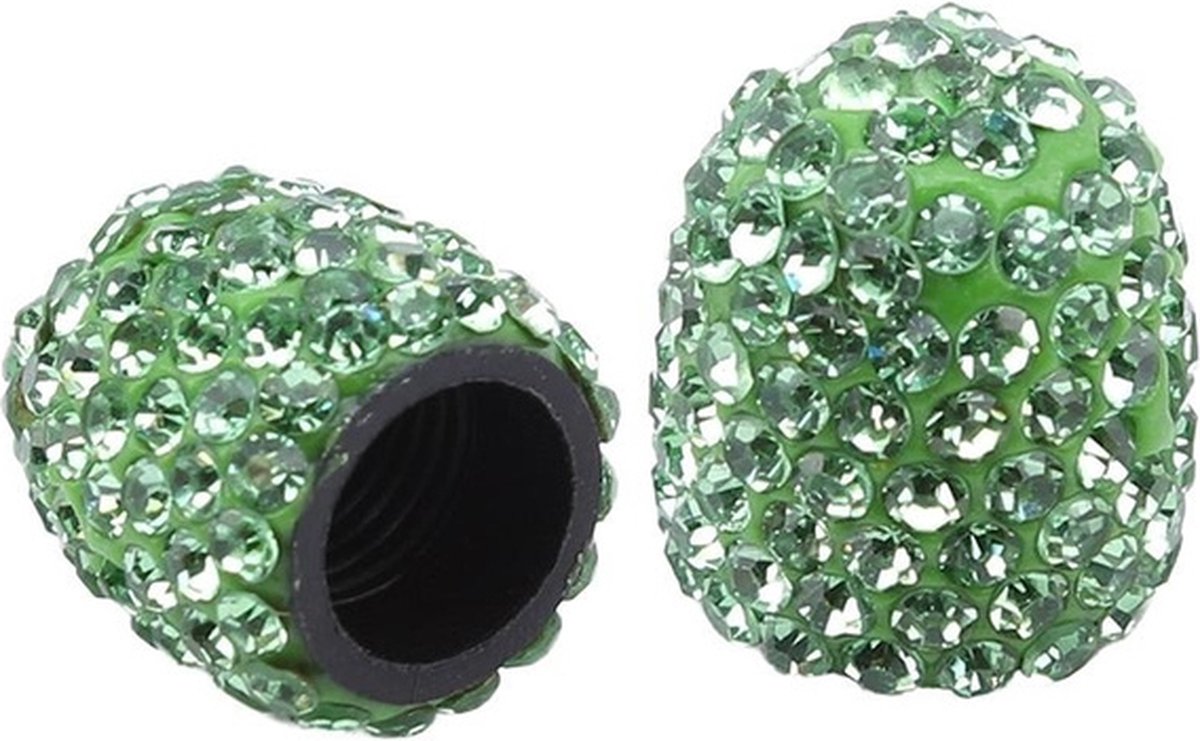 Ventieldopjes - kristal - groen
