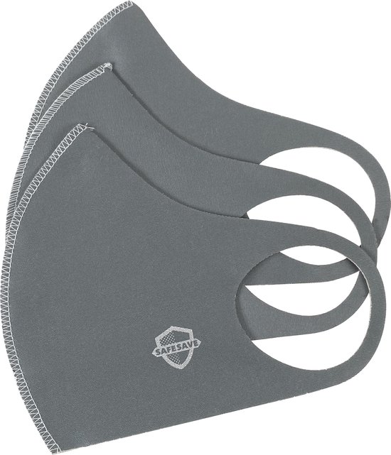 SafeSave Mondmasker- Mondkapje Wasbaar en Herbruikbaar- Niet Medisch Mondkapjes- After Midnight XL- 3 Stuks