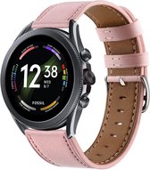 Strap-it Smartwatch bandje leer - geschik voor Fossil Gen 6 44mm / Gen 5e 44mm / Gen 5 - roze