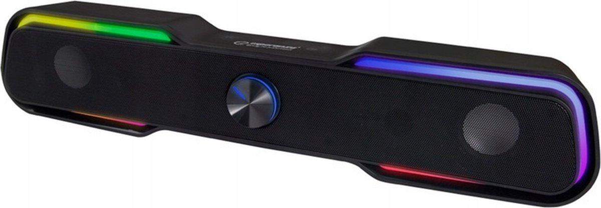 Esperanza Soundbar voor PC en Laptop - Computer Speakers met Volumeregeling - USB Aansluiting en LED Lichten - EGS101