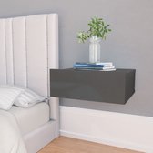 Decoways - Nachtkastje zwevend 40x30x15 cm 2 stuks spaanplaat hoogglans grijs