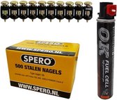 15mm - 1000 stalen nagels  van Spero & Gasbus tbv Spit Pulsa 1000 & Powers C3 Gasschiethamer - SPERO