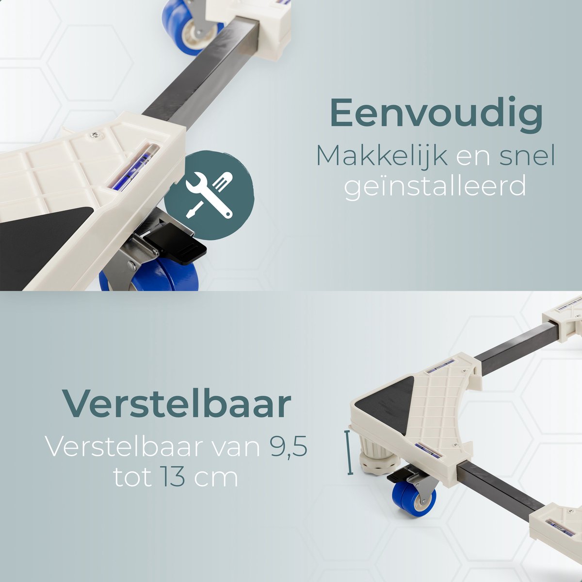 Wasmachinestandaard, droogstandaard met 4 robuuste poten, verhoging van de hoogte met