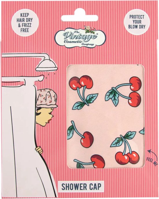 The Vintage Cosmetic Company Shower Cap Cherry Print
