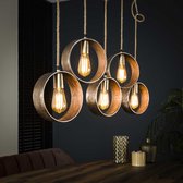 Crea Hanglamp 5L loop/Antiek Nikkel - Industrieel lampen  - Design Plafond lamp