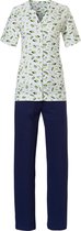 Pastunette - Lemon Leaves - Dames Pyjamaset - Wit/Groen/Blauw - Maat 38