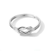 Ring stainless steel ''knot'' minimalistisch, roestvrijstaal, zilverkleurig