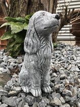 Hondenfiguren - decoratie dierenfiguren, hond Cocker Spaniel  vol stenen beeld.