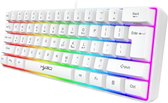 HXSJ V700 RGB Membraan bedrade gaming toetsenbord - 61keys - TKL - Qwerty - Wit