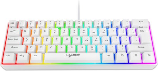 HXSJ V700 RGB Membraan bedrade gaming toetsenbord - 61keys - Qwerty - Wit
