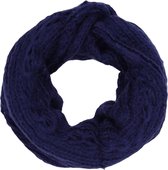 Gebreide Colsjaal - Lus - Loop Sjaal - Ronde - Nekwarmer - Blauw - 70 x 30 cm