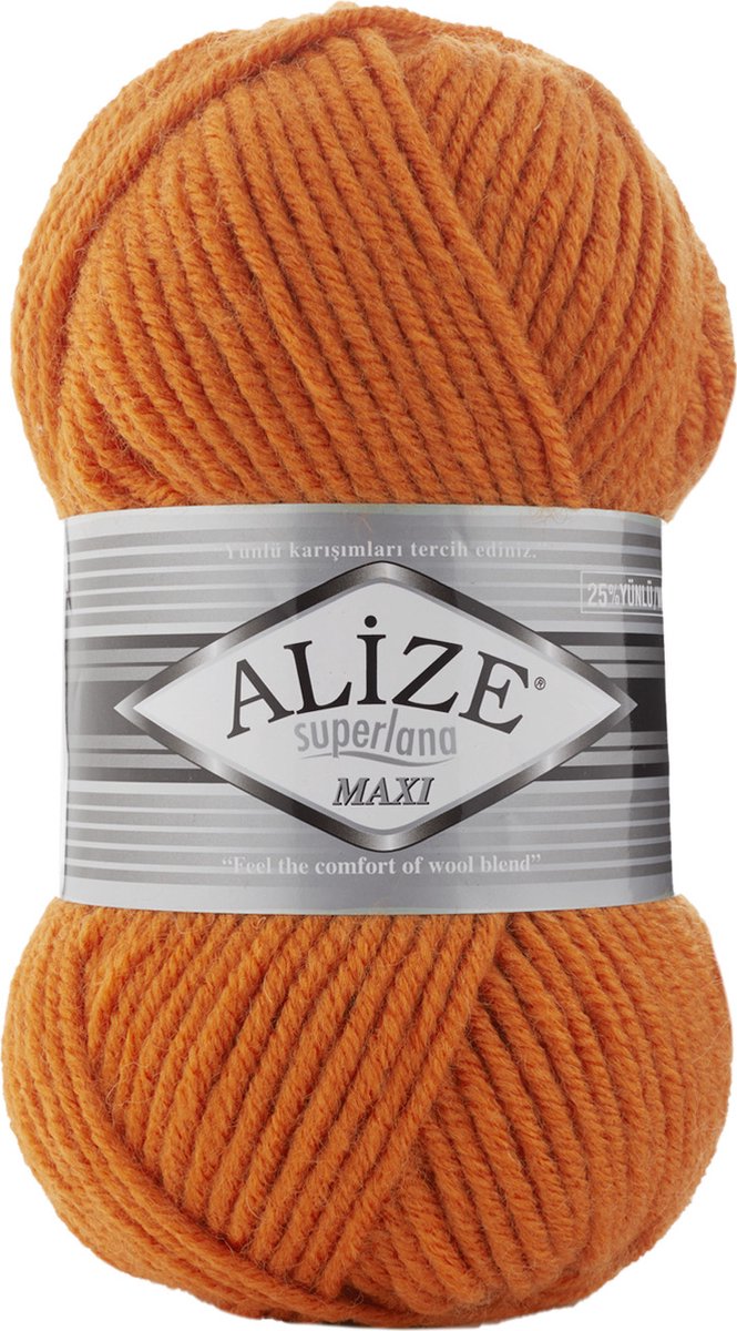 Alize Superlana Maxi 225 Orange Pakket 5 Bollen 500 Gram