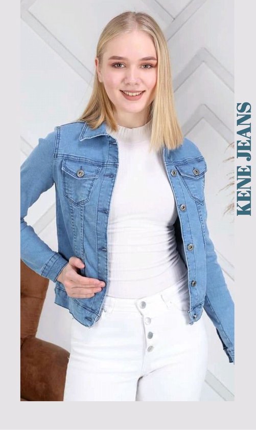 Jeans dames spijkerjasje Licht blauw maat S 36 | bol.com
