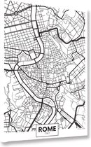 Akoestische panelen - Geluidsisolatie - Akoestische wandpanelen - Akoestisch schilderij AcousticBudget® - paneel met plattegrond van Rome, Italie - design 74 - 90x60 - Wanddecorati