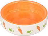 Flamingo eet- en drinkpot iggy wit groen oranje - keramisch - 8.5cm l x 8.5cm b x 3cm h