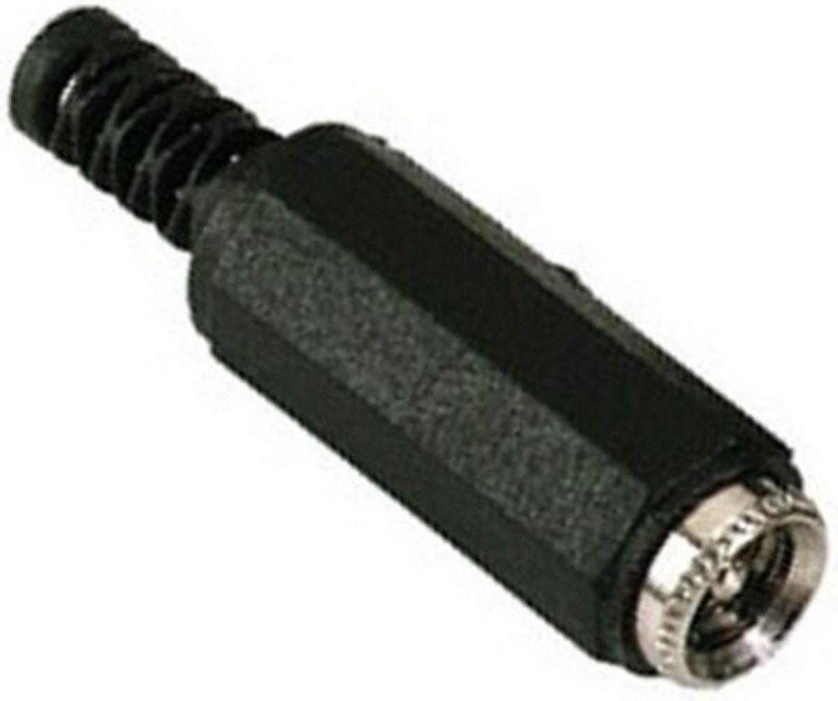Soldeerbare DC socket 5,5 x 2,5mm met knikbeschermer