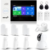 Tuya® Alarmsysteem - Met Sirene - Smart Home - Beveiligingssysteem - Draadloos - Wifi Alarm - Slim Alarm - LCD Scherm - Incl. RFID Tags