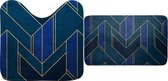 Livetti Badkamermat Set 2 Delige Badmat45x75cm Wcmat45x45cm Achille