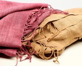 Dzukou Timeless Silk - Handgeweven Eri Zijden Sjaal - Vegan Zijde - Ahimsa Silk - Peace Silk - Handgemaakt - Beige - Slow Fashion