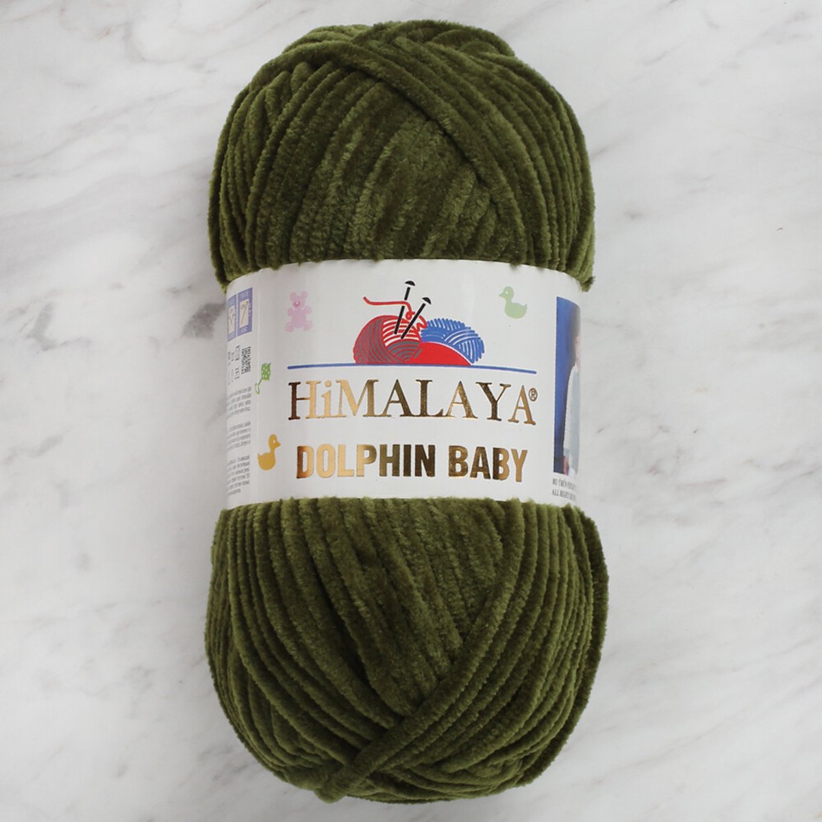 Himalaya Dolphin Baby 80361 Khaki Fluwelen Garen, Breien en Haken, 100g, Super Zacht, Fluweel Breigaren, Volumineuze Pluche, Schijnen Fluweelachtig, Chenille Dolfijn Baby Wol, Amigurumi, Velluto Velours, Breiwol, Haakgaren, Kind Deken