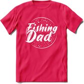 Fishing Dad - Vissen T-Shirt | Grappig Verjaardag Vis Hobby Cadeau Shirt | Dames - Heren - Unisex | Tshirt Hengelsport Kleding Kado - Roze - S