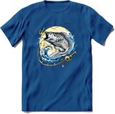 Vissen T-Shirt | Grappig Verjaardag Vis Hobby Cadeau Shirt | Dames - Heren - Unisex | Tshirt Hengelsport Kleding Kado - Donker Blauw - M