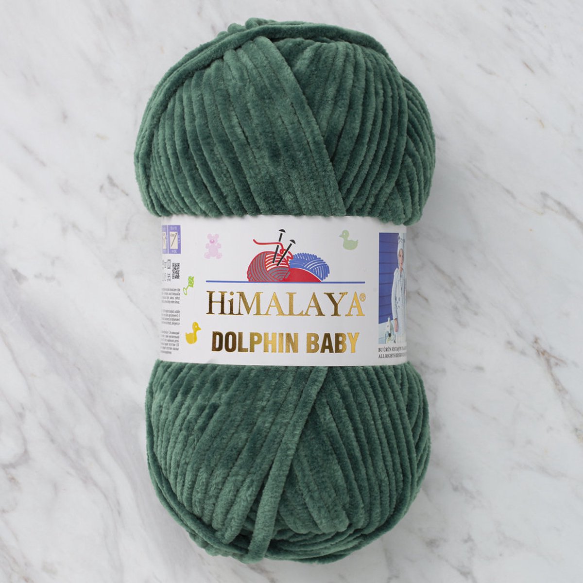 Himalaya Dolphin Baby 80360 Groen Fluwelen Garen, Breien en Haken, 100g, Super Zacht, Fluweel Breigaren, Volumineuze Pluche, Schijnen Fluweelachtig, Chenille Dolfijn Baby Wol, Amigurumi, Velluto Velours, Breiwol, Haakgaren, Kind Deken