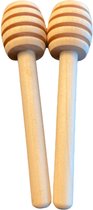 Houten Honinglepel - 2 stuks- 8 CM- Honing Dipper- Honey Dipper - Honingstick - Lepel - Mini