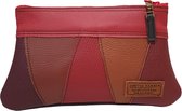 Toetie & Zo - Handgemaakte Etui - Leder - Rood - Clutch - Telefoontas - Makeuptas - Pennenetui - Medicijnhoesje - 19x13x2