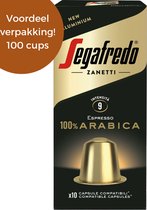 Segafredo - Cups 100% Arabica - 100 Cups | Nespresso Cups | Koffiecapsules | Sterkte 6/10
