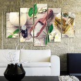 Trend24 - Canvas Schilderij - Specerijen Met Jasmine - Vijfluik - Voedsel - 200x100x2 cm - Geel