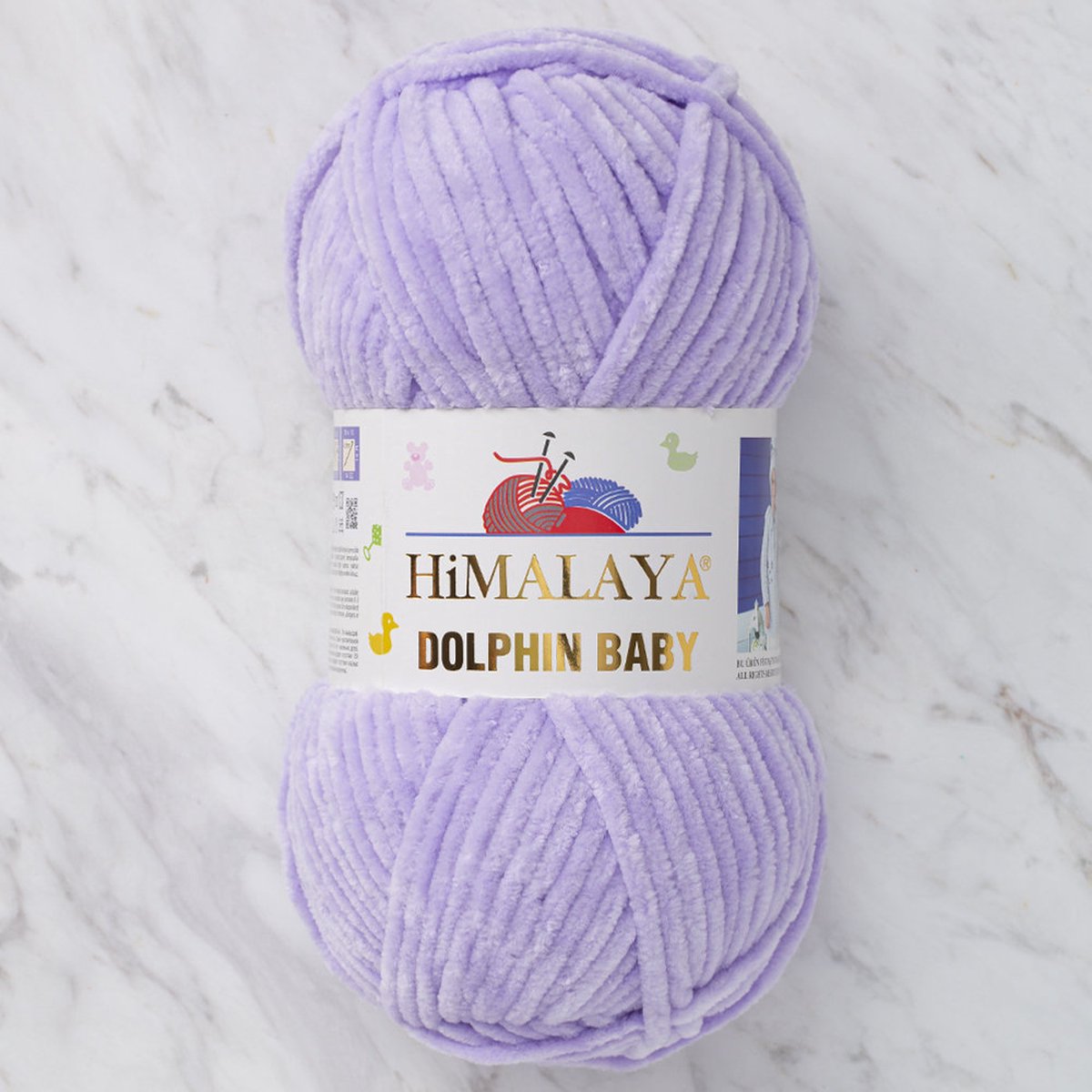 Himalaya Dolphin Baby 80305 Lila Fluwelen Garen, Breien en Haken, 100g, Super Zacht, Fluweel Breigaren, Volumineuze Pluche, Schijnen Fluweelachtig, Chenille Dolfijn Baby Wol, Amigurumi, Velluto Velours, Breiwol, Haakgaren, Kind Deken