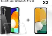 samsung Galaxy A13 siliconen hoesje transparant back cover + 2x screen protector