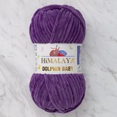 Himalaya Dolphin Baby 80340 Helder Paars Fluwelen Garen, Breien en Haken, 100g, Super Zacht, Fluweel Breigaren, Volumineuze Pluche, Schijnen Fluweelachtig, Chenille Dolfijn Baby Wol, Amigurum